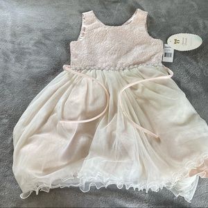 Pink and White embellished dress NWTS